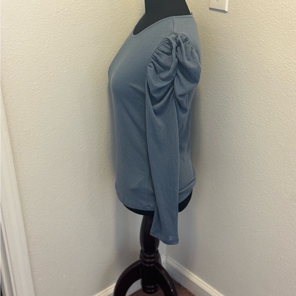 2 FOR $20 Stella & Dot Refuse To Be Ordinary Blue Puff Sleeve Top Long Sleeve S - Picture 3 of 9